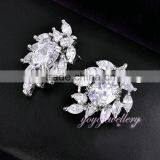 Flower Design Wedding Women Gold Zircon Jewelry Set thumbnail-3