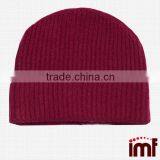 Men's 100% Cashmere Solid Knit Hat thumbnail-1