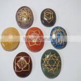 Seven Body Chakra Engarved Reiki Sets Healing Crystals Spirituality Energy Stones thumbnail-2