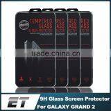 Manufacturer China Wholesale 2015 Hot Products 0.33mm 9H Scratchproof 2.5D Tempered Glass Screen Protector For GALAXY GRAND 2