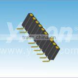 Gold Plated 2.54mm Pitch Right Angle Single Row Machined Female Header Connector