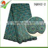 Swiss Voile Lace Big 100% Cotton Lace 100 Cotton Dyeing Fabric in Royal Blue thumbnail-2