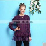 2014 the most good-looking high-end purple elegant romantic lace falbala models sweater for ladies