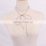 Delicate Simple Cord Knot Bow Cheap Necklace thumbnail-4