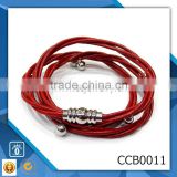 colorful stainless steel pendants wholesale leather wrap bracelet