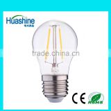 2016 new G45 E27 filament G45-2H 3W dimmable led filament bulb china supplier led filament bulb