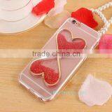 Fasion Designed 3D Heart-Shaped Quikcksand Cell Phone Case, Transparent Soft TPU Cover for Iphone 6/6s thumbnail-1