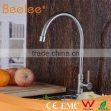304 Stainless Steel Single Lever Handle Goose Neck Kitchen Water Faucets thumbnail-1