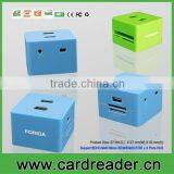 Square Shape Combo Usb Card Reader and Hub