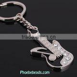 Wholesale Fashion Design Crystal And Metal Mini Guitar Keychain PB-KC027 thumbnail-1