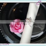 YHA#101 crystal metal napkin ring - polyester banquet wedding wholesale table cloth cover chair cover sash band