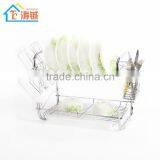 17' RG6022 Double Plastic Tray Kitchen Cabinet Dish Rack thumbnail-4