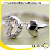 Heart Diamond Solid Value 925 Silver China cz Rings thumbnail-2