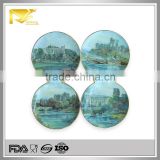 home decor 8 '' round village ceramic novelty christmas plate, amp wall plate