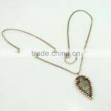 Wholesale Anti Gold Color Jewellery Meaningful Leaf Pendant Necklace thumbnail-4