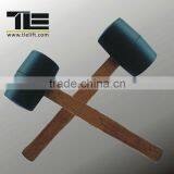 Double End Rubber Hammer With Wood Handle