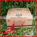 New Design Delicate Design Empty Corrugated Fruit Packaging Gift Box With Red Ribbon Wholesale thumbnail-3