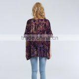 Women's Burnout Poncho With Paisley Floral Looking thumbnail-6