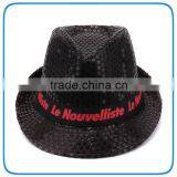 Cheap Black Personalized Birthday Glitter Caps Red Gold Kids Costome Mens Funny Led Light up Flashing Sequins Fedora Party Hats thumbnail-2