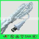 UL Fabric Twisted Wires American 2 Pin Polarized Plug Extension Cord