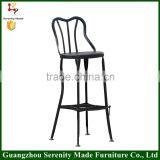 Vintage Industrial Metal Bar Stool High Chair With Backrest