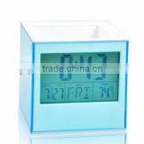 Desk Digital Led Alarm Clock With Pen Holder