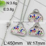 Factory Price Gold and Steel Set Bags Shape Jewelry Set With Rhinestone thumbnail-4