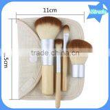 Hot Sale 4 Pcs Makeup Brushes Portable Soft Synthetic Hair Bamboo Handle Cosmetic Makeup Brush Set With Gunny Bag thumbnail-4