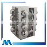 Revolving 16pcs Glass Spice Set, Spice Jar, Seasoning Can, Seasoning Jar, Castor, Caster, Spice Shaker