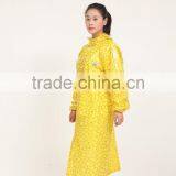Yellow Ladies or Women Hooded Long Waterproof Pvc Rainsuit thumbnail-3