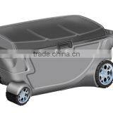 OEM Blowmolding Supermarket Plastic Shopping Basket Cart. thumbnail-3