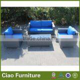 Outdoor Furniture Cover Grey Color Outdoor Sofa With Blue Cushion thumbnail-1