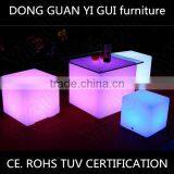 Rechargeable led bar stool different size cube chairs