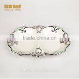 Wholesale Golden Electroplating Fruit Departed Plate,electorplate Golden Plate Ceramic Material thumbnail-3