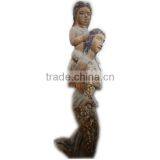 Hot Sell Made Wooden Carving Double Mermaid,Antique Wooden Statues,Religious Sculptures thumbnail-1