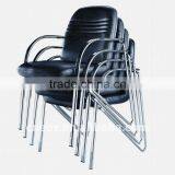 Black pu Stackable Metal Chair 6064C thumbnail-1