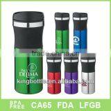 16oz Best Selling Stainless Steel and Plastic Travel Mug With Black Top thumbnail-1