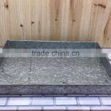 Vintage Home and Garden Galvanized Metal Serving Tin Tray With Rope Handle