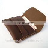 Customize Genuine Leather RFID Blocking Card Holder Cash Pocket Portable Wallet Retro Style thumbnail-3