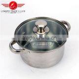 Hot Selling Stainless Steel Soup Pot Kitchen Cookware With Glass Lid thumbnail-3