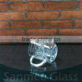 Cheap Embossed Glass Beer Mug With Handle thumbnail-2