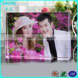 Square 4x6 Clear Freestanding Lucite Crystal Picture Frame thumbnail-3