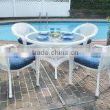 Outdoor White Rattan Dining Table Set With Chair thumbnail-1