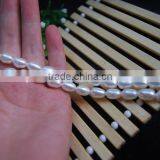 8-9mm White Rice Shape Freshwater Pearl Strand thumbnail-6