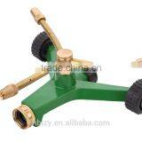 3 Arm Brass Rotary Sprinkler and Zinc Alloy Base With Wheel thumbnail-1