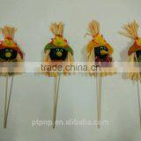 Paper Straw and Fabric Scarecrow Head for Autumn and Harvest Decoration thumbnail-2