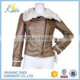 Latest Design Softshell Pu Leather Woman Winter Jacket thumbnail-1