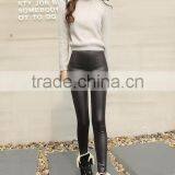Warm Sexy Artificial Leather PU Female Fleece Pants thumbnail-4