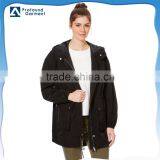 2015 OEM Fashion Zip Through Plain Wind Proof Coat Long Jacket for Women. thumbnail-1