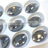 Black Diamond Flat Back Sew on Crystal Facncy Stone Glass Beads With Holes for Jewelry Making thumbnail-3